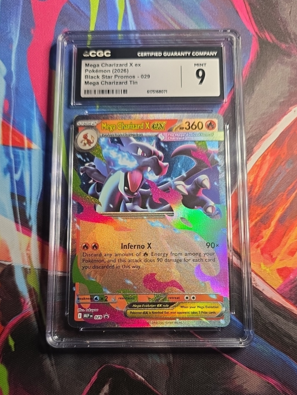 CGC Graded Mega Charizard X EX Pokémon Card - Holo Rainbow